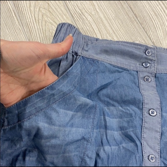 WILDFOX Distressed Chambray Skirt - sz S - Picture 3 of 6